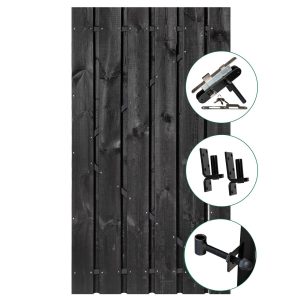 Zwart grenen | schuttingdeur