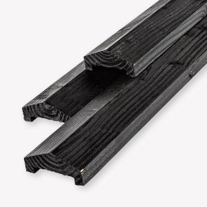 Afdeklat grenenzwart hout piramide