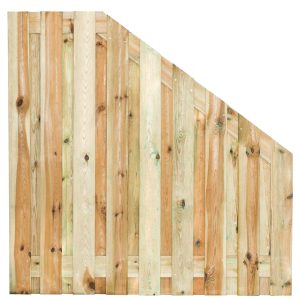 21 planks grenen schuttingscherm | 180 x 180cm | aflopend