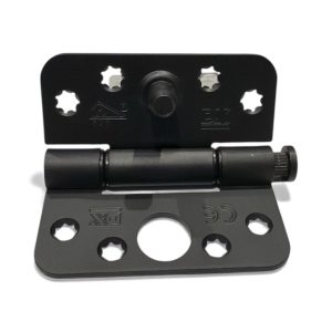 Kogelscharnier Zwart 89x89mm met ronde hoek