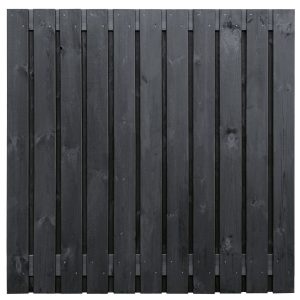23 planks zwart schuttingscherm | 180 x 180cm