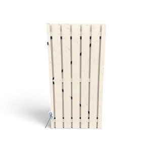 Schuttingdeur grijsbeige gespoten